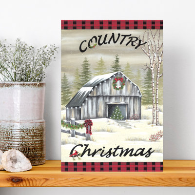 Country Christmas 1 Piece Wrapped Canvas Wall Art