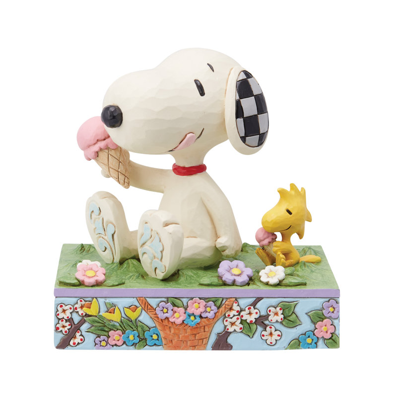 Figurine Peanuts par Jim Shore Snoopy & Woodstock Eating Ice Cream H 5,1 po