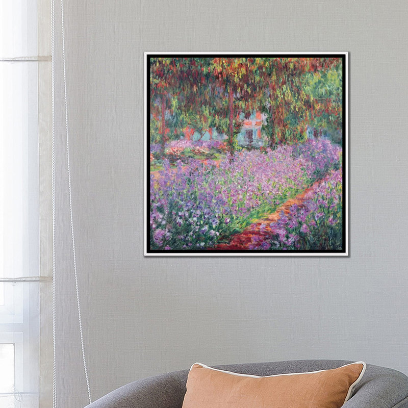 "Le jardin de l’artiste à Giverny" par Claude Monet 1900, reproduction d’art, H 26 po x l 26 po x P 1,5 po, Pas de tapis