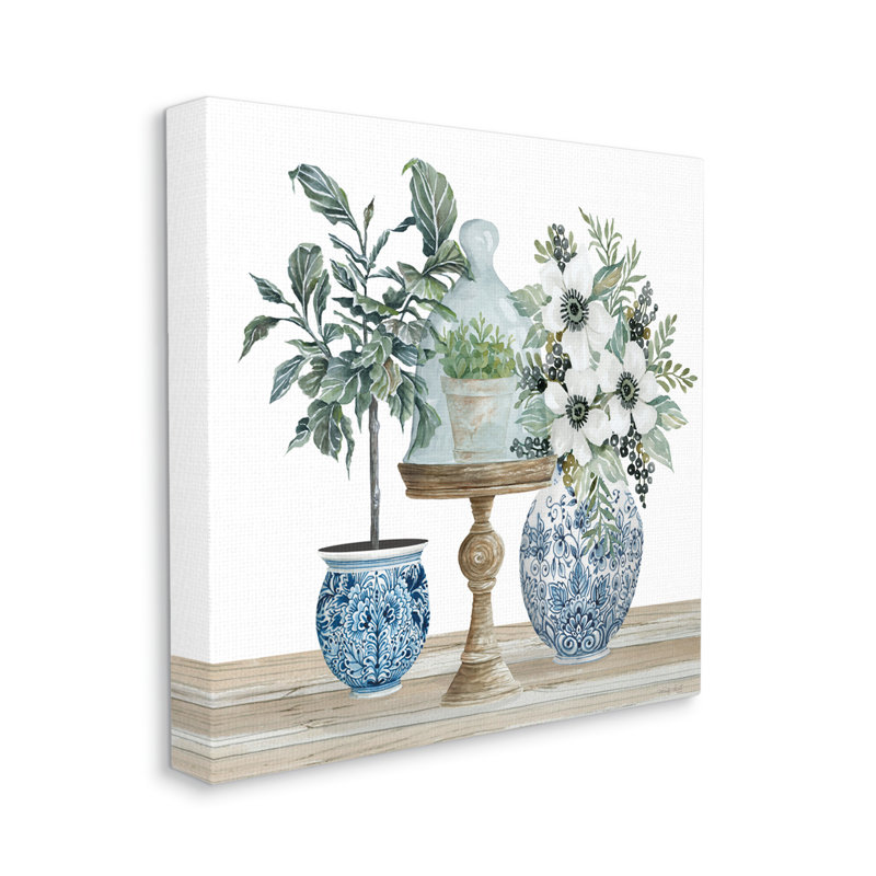 «Assorted Floral Blossoms Array» par Cindy Jacobs - impression, H 17 po x l 17 po x P 1,5 po, Toile tendue