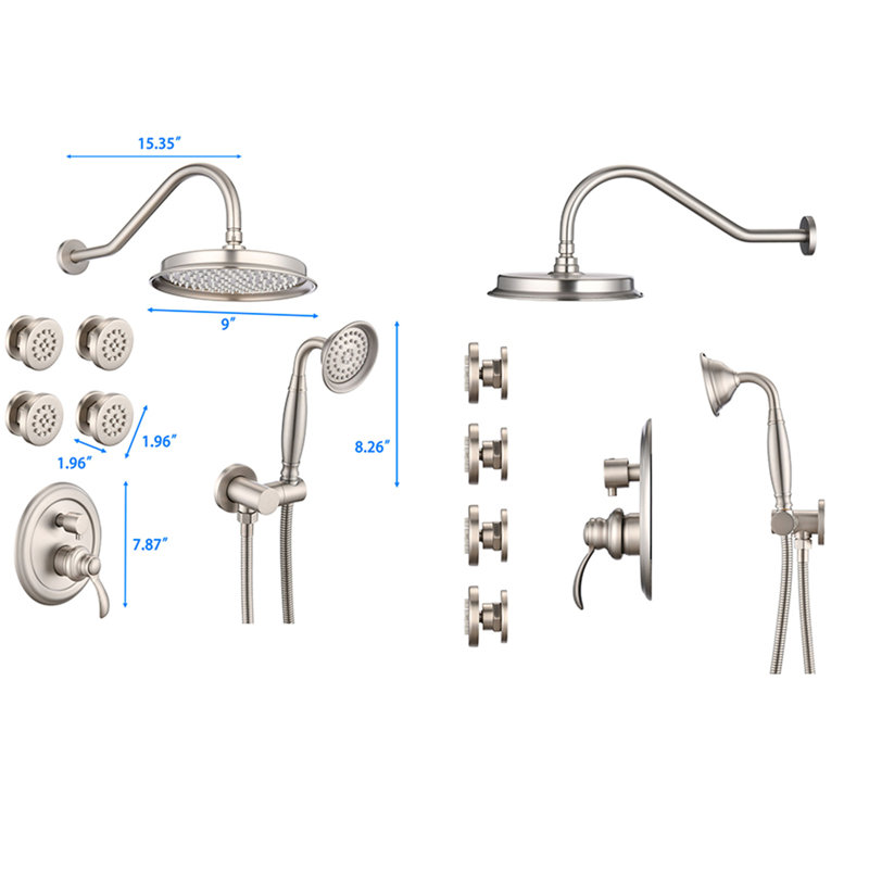 Robinet de douche, Nickel brossé