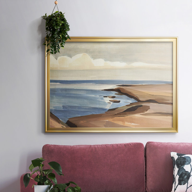 " Shore Days II ", 14" H x 20" W x 1.5" D, Gold