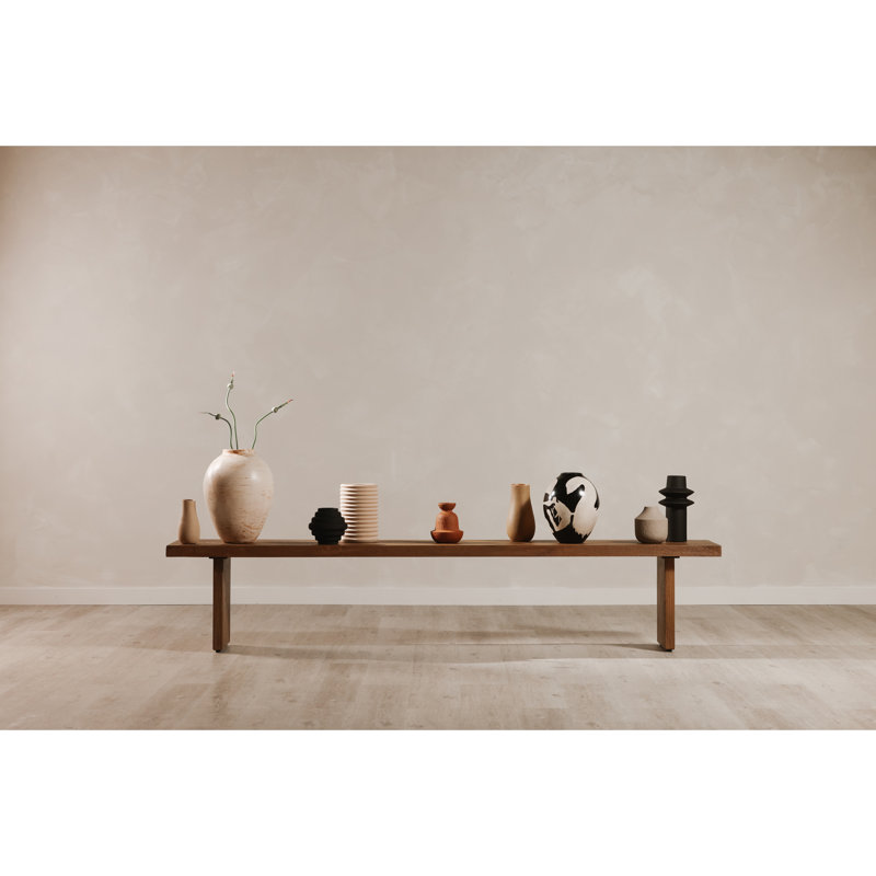 Cognac Solid Wood Bench