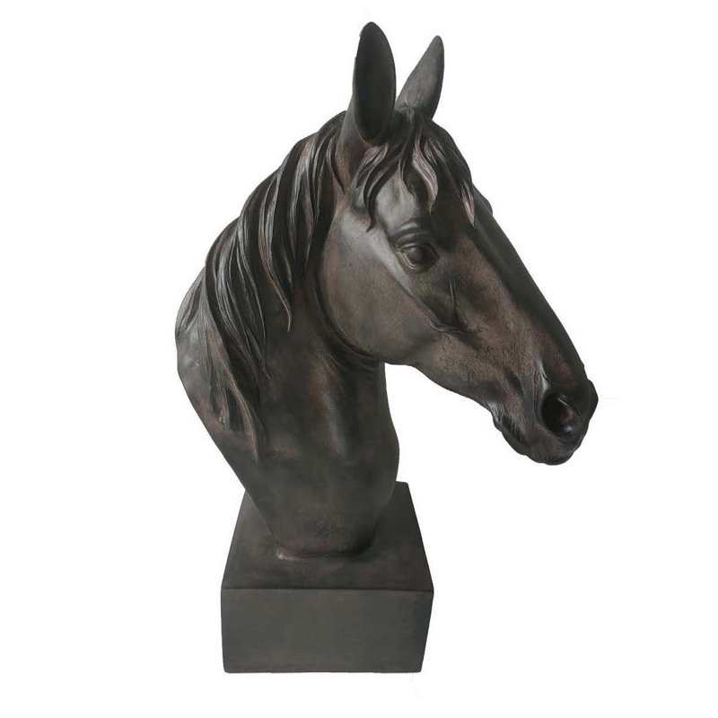 Sculpture tête de cheval Genny, statuette en résine, 19 po, Bronze