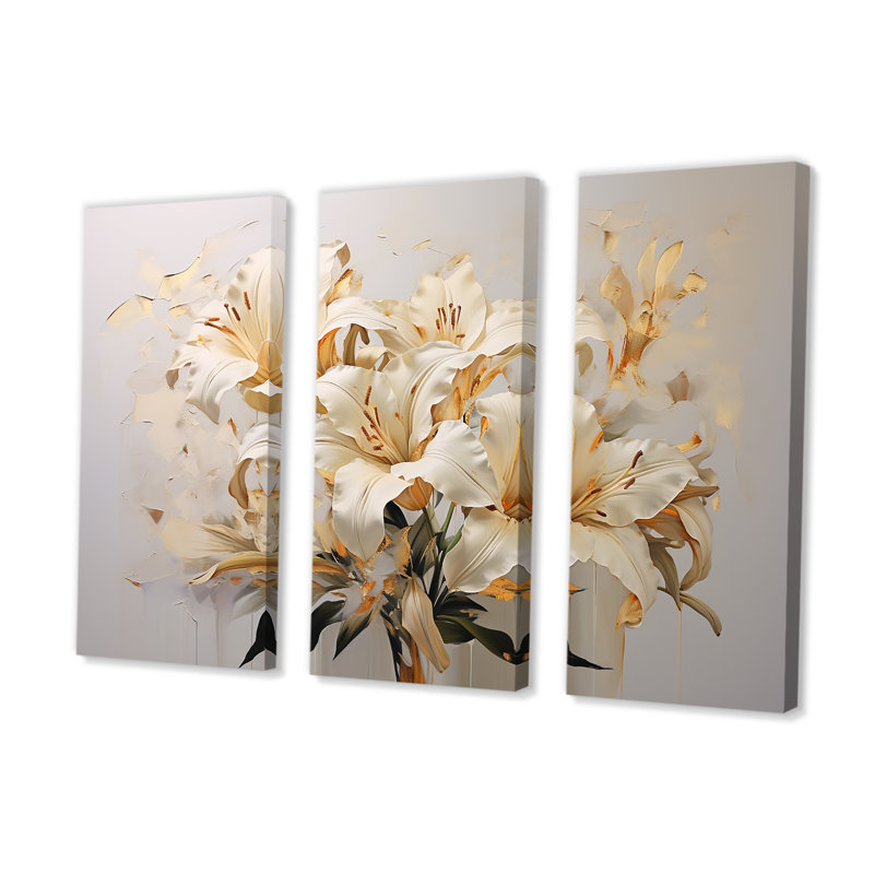 «Dreamy Serenade Of Lilies IV», ensemble d'art mural sur toile, H 32 po x l 48 po x P 1 po