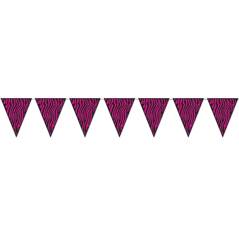 Zebra Print Pennant Banner