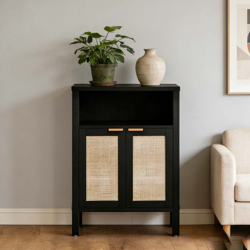 Coffee Bar Cabinet,Buffet Cabinet with Storage, Distressed Black