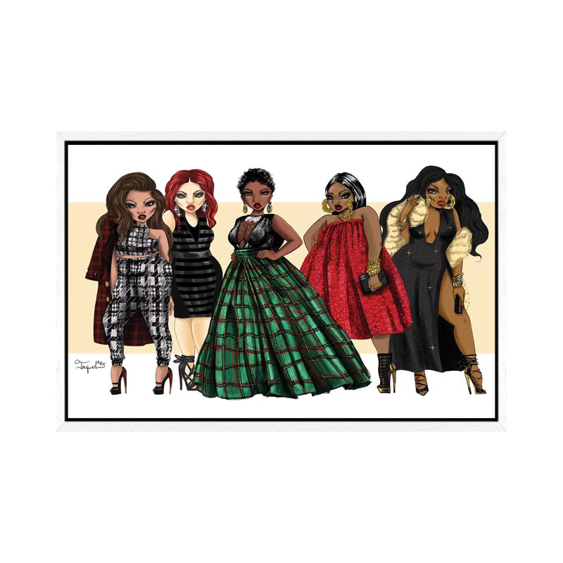 Holiday Fashion by Jonquel - Print on Canvas, 101.6cm H x 152.4cm W x 3.81cm D, White Framed