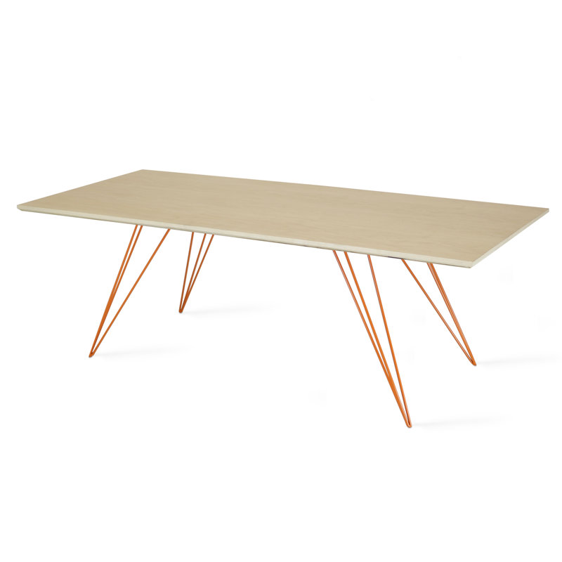 Williams Coffee Table, Orange, 18" H x 54" L x 23" W, Maple