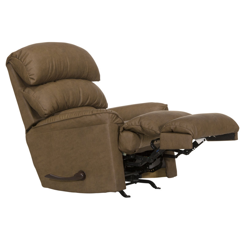 Montello Chaise Rocker Recliner In Nanobionic Fabric, Brown
