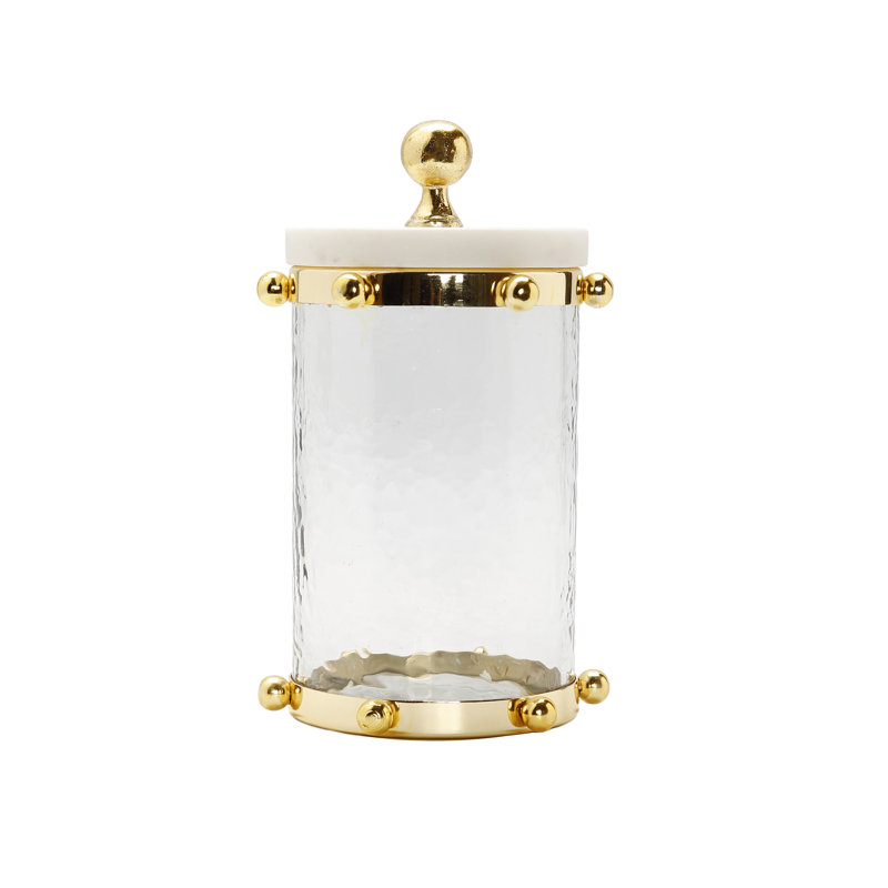 Glass Jar, 8" H x 4" W x 4" D