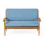 Ensemble de patio en bois - Sofa deux places et table basse, fini, table d'extérieur en bois, résistant à l'eau, 100 %