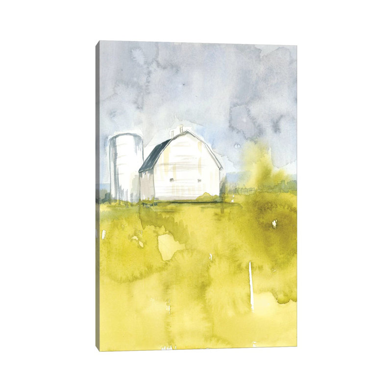 Barn On Citron II by Jennifer Goldberger - Wrapped Canvas Print, 66.04 cm H x 45.72 cm W