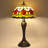 Tiffany Table Lamp, Red Tulips Style Lampshade Reading Light 12X12X22 Inches, Adjustable 3 Color Temperature Decor for Bedroom Living Room