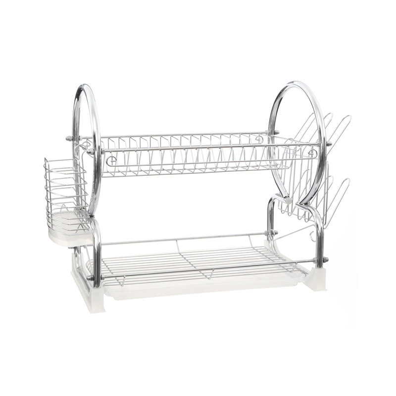 2 Tier Dish Drainer with Tray I, White