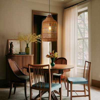 Vintage Rattan Pendant Light for Kitchen Island