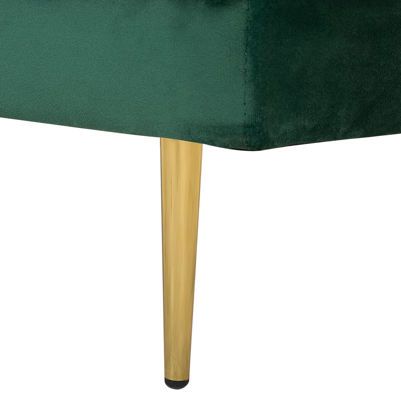 Dan Velvet Chaise Lounge, Green, Right Hand Facing