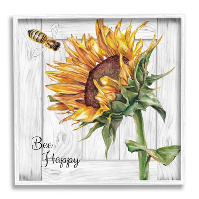 «Bee Happy», tournesol rustique encadré par Studio 731 rep. Levison Designs
