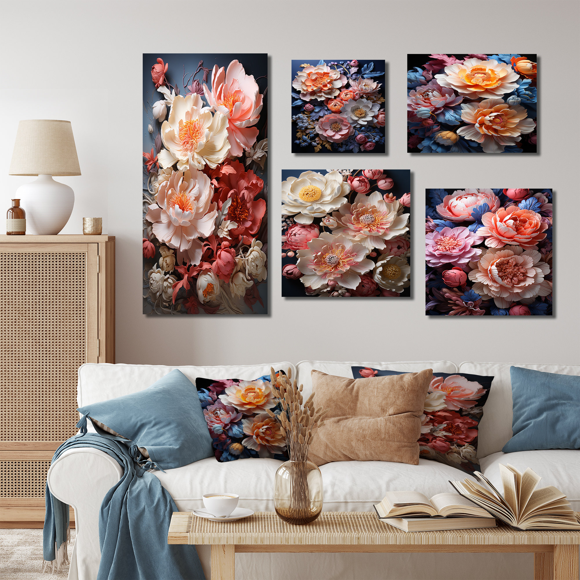 Lark Manor™ Pink Elegant Peony Dreamscape - Peonies Canvas Art Print ...