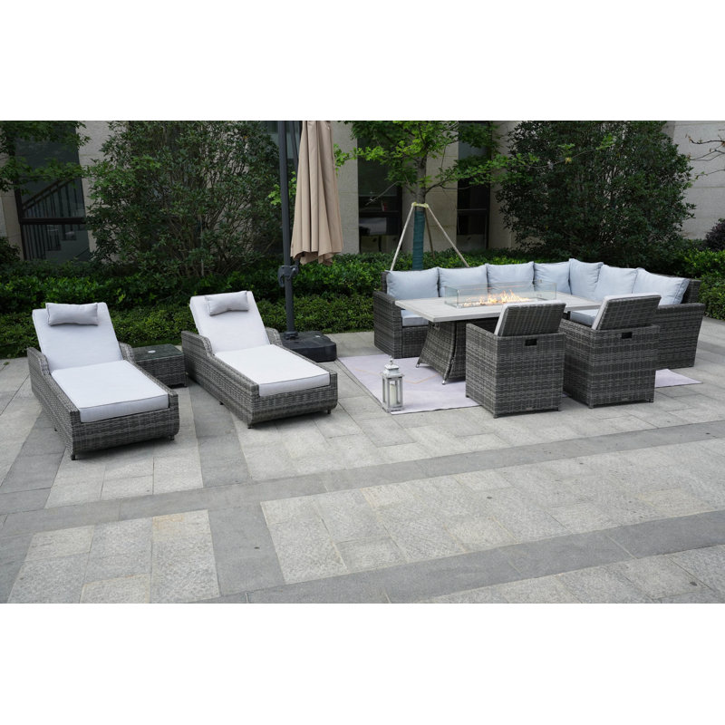 Alseepa 10 - Person Patio Conversation Set with Cushions