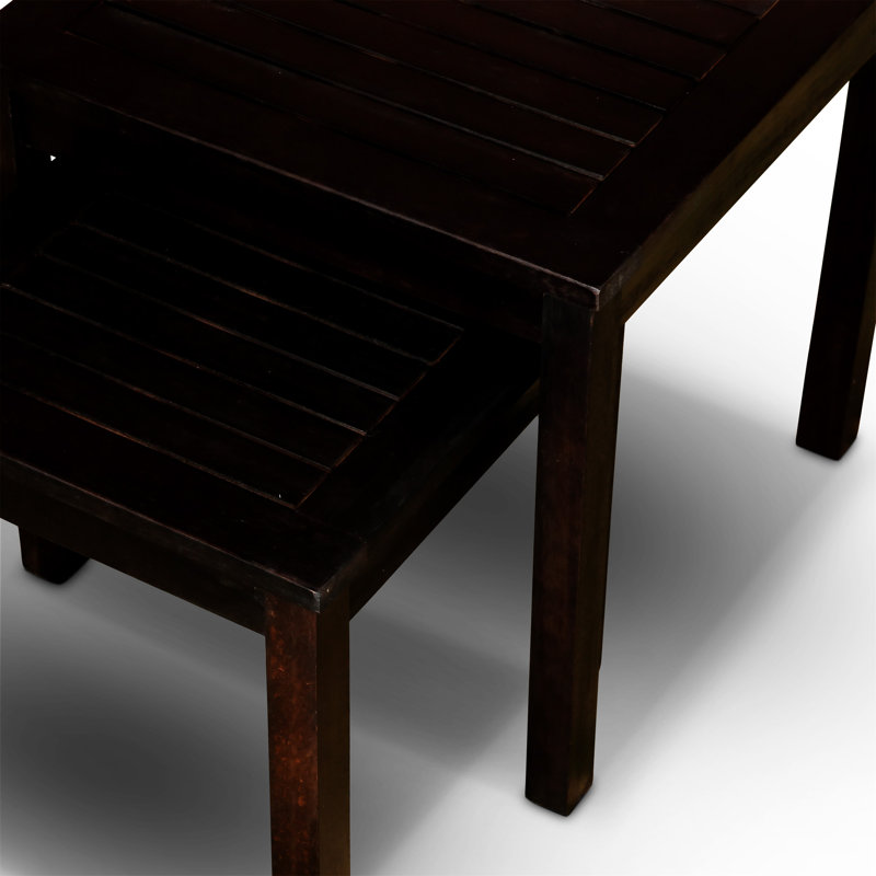 Ensemble de 2 tables gigognes en eucalyptus