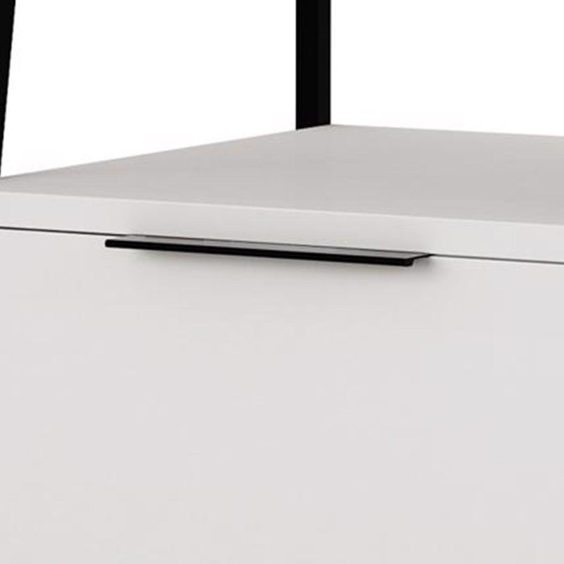 45cm W Metal Bedside Table, White