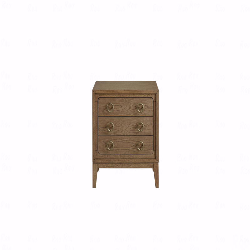 3-Drawer Nightstand With Usb In Latte Finish