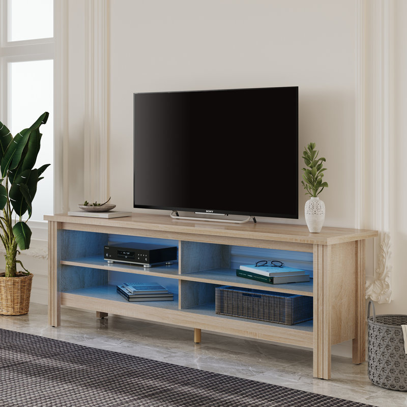 Meuble télé pour téléviseur de 65 po ou moins, Chêne blanc