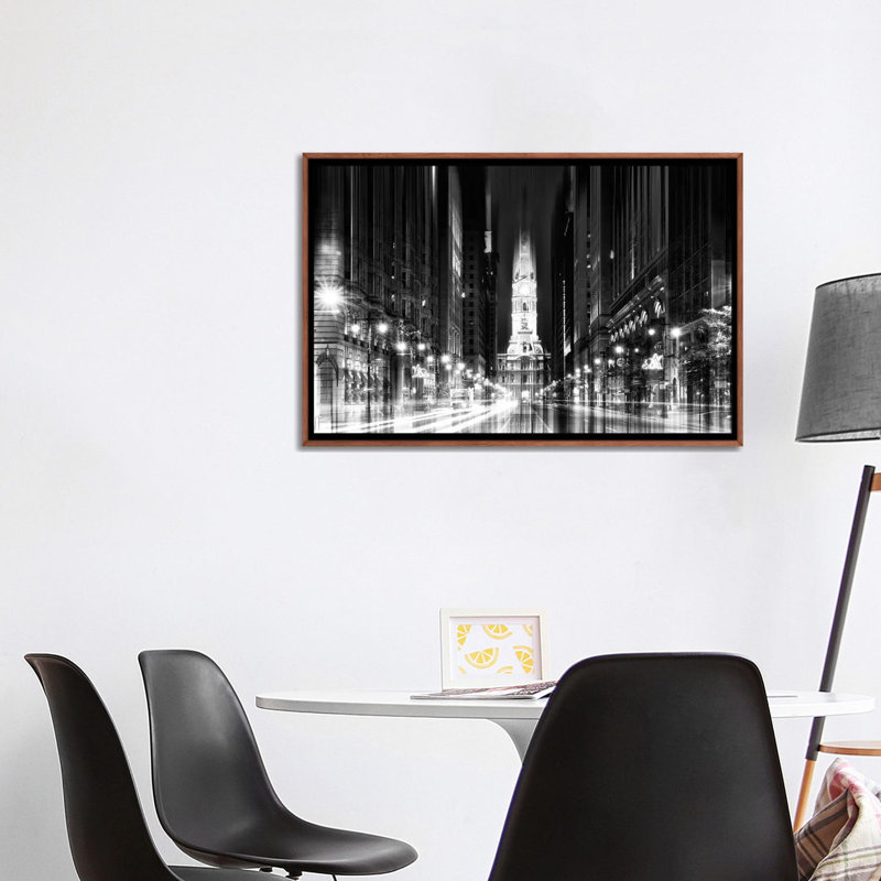 " City Hall - Philadelphia " by Philippe Hugonnard, 32" H x 48" W x 1.5" D, Classic Wood Framed Canvas