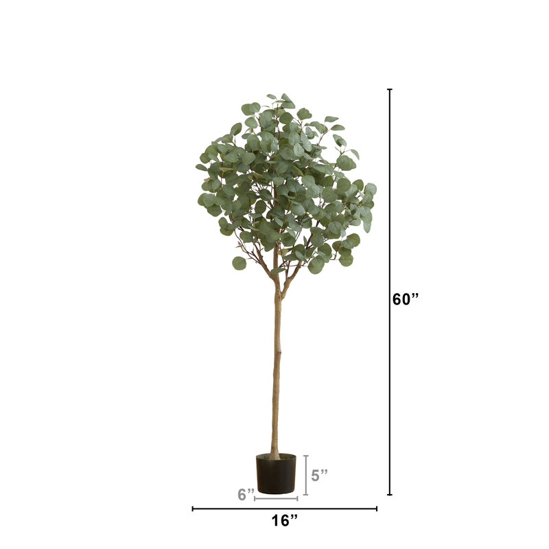 Ahern 60'' Faux Eucalyptus Tree in Pot