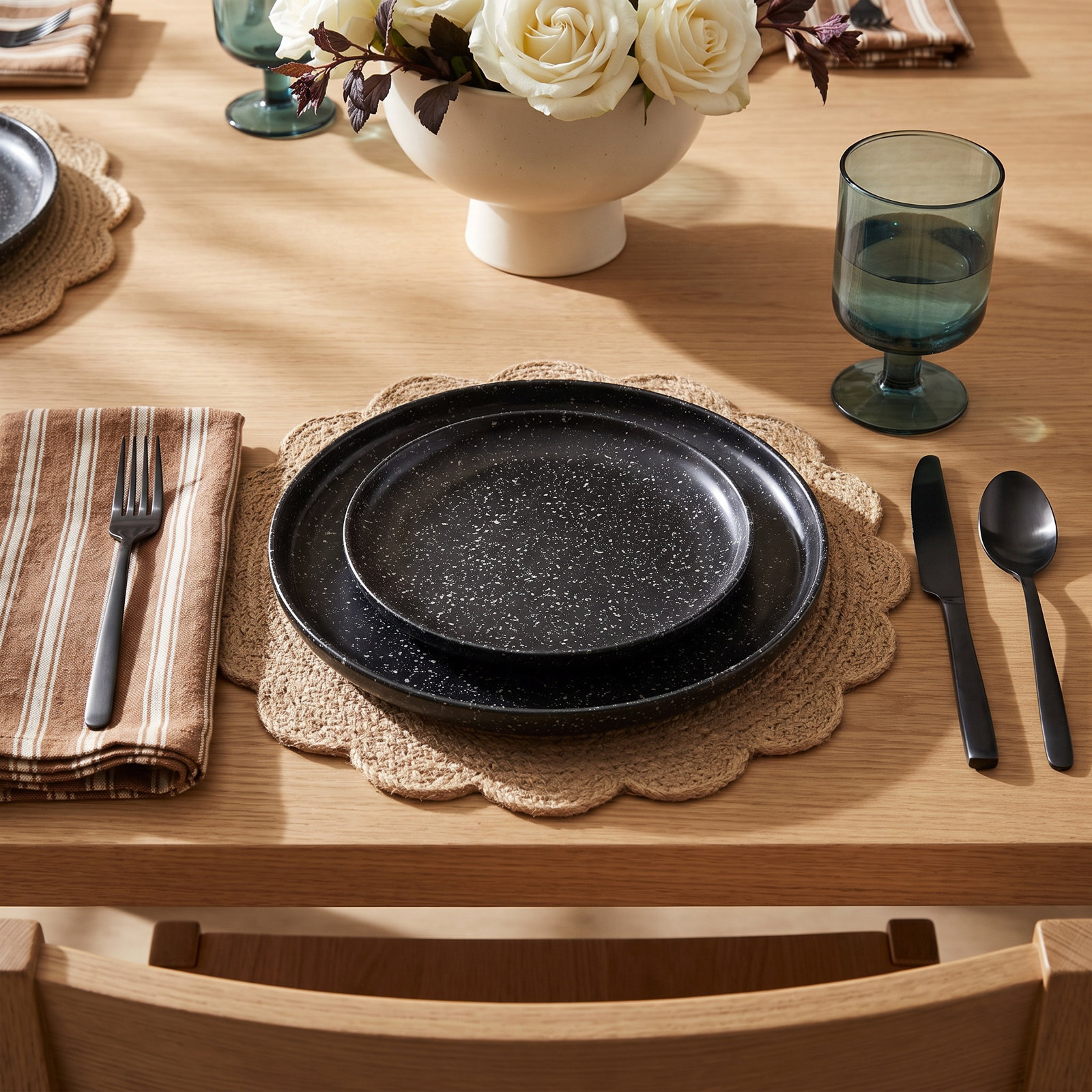 Maskell 9" Salad Plate, Charcoal