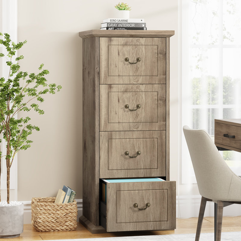 Wylde 21.26'' Wide 4 -Drawer File Cabinet, Retro Brown