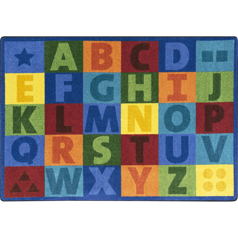 Joy Carpets Colorful Learning Educational Area Rug, Rectangle 7'8" x 10'9"