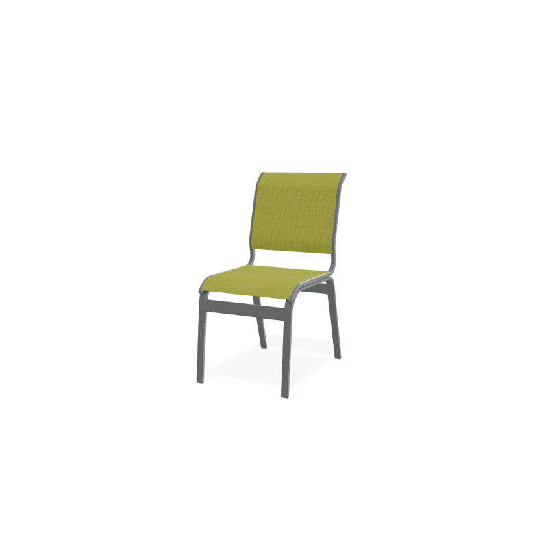 Chaise d'appoint de salle à manger Hiraku, Lime 38D Sunbrella®, Graphite texturé