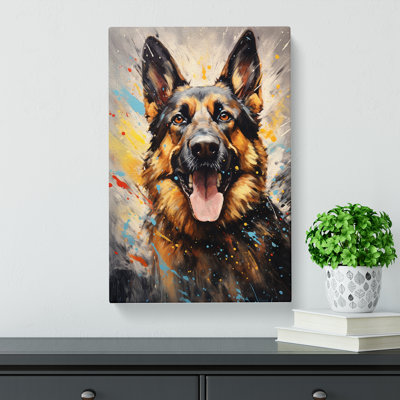 German Shepherd Action Painting - No Frame Print