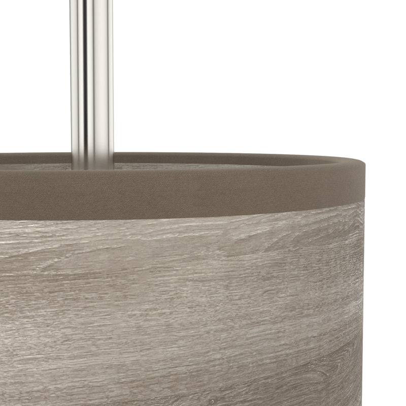 Light Grey Oak and Brushed Nickel Mini Drum Pendant with Glass Shade