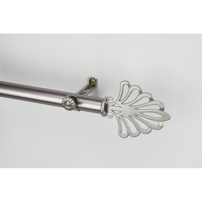 Tringle à rideaux simple Rimmer, l 120 po à 170 po, Nickel satiné