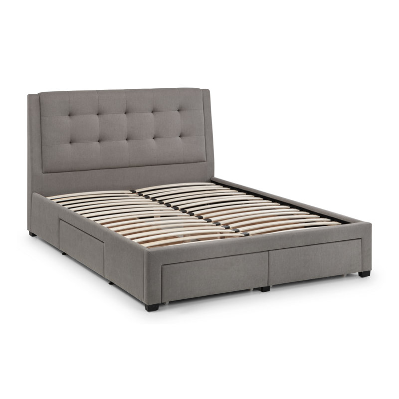 Lilianna Upholstered Storage Bed, Double (4'6), Without Mattress, Grey