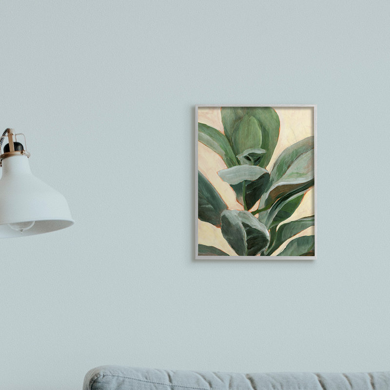Étude de plantes en pot courbes vertes, Giclée encadrée noir minuit, H 14 po x l 11 po