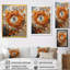 Collage abstrait en spirale orange et blanc - Collages abstraits, art mural-318220495-522649693