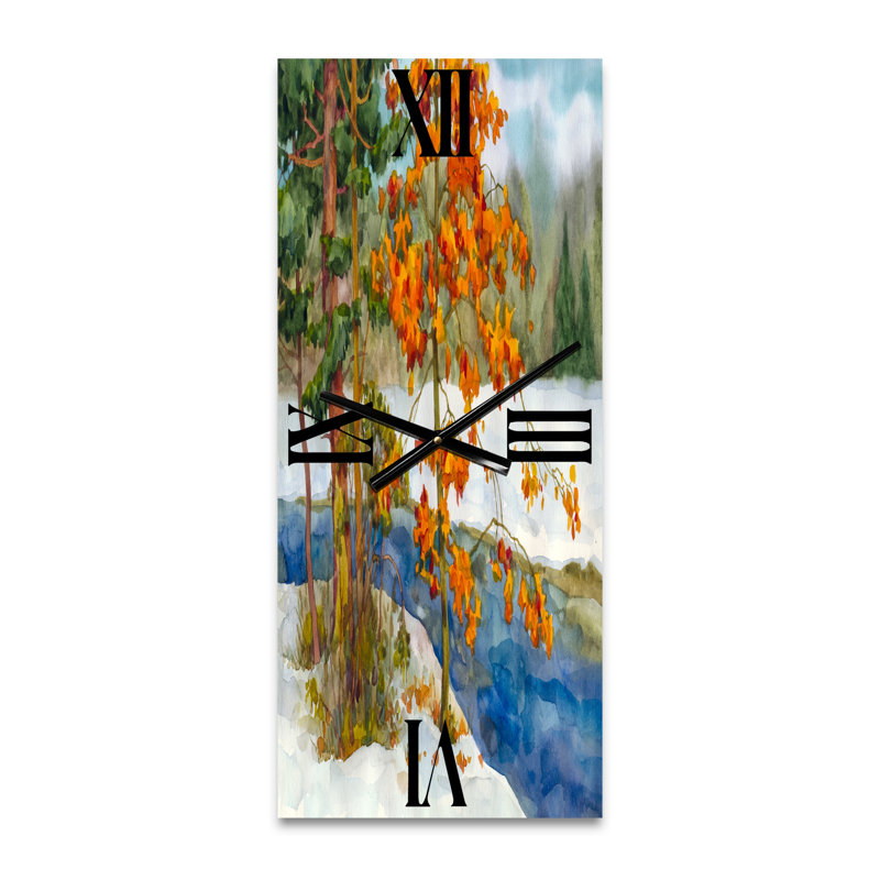 Horloge murale Stream in the Winter Forest I, Petit