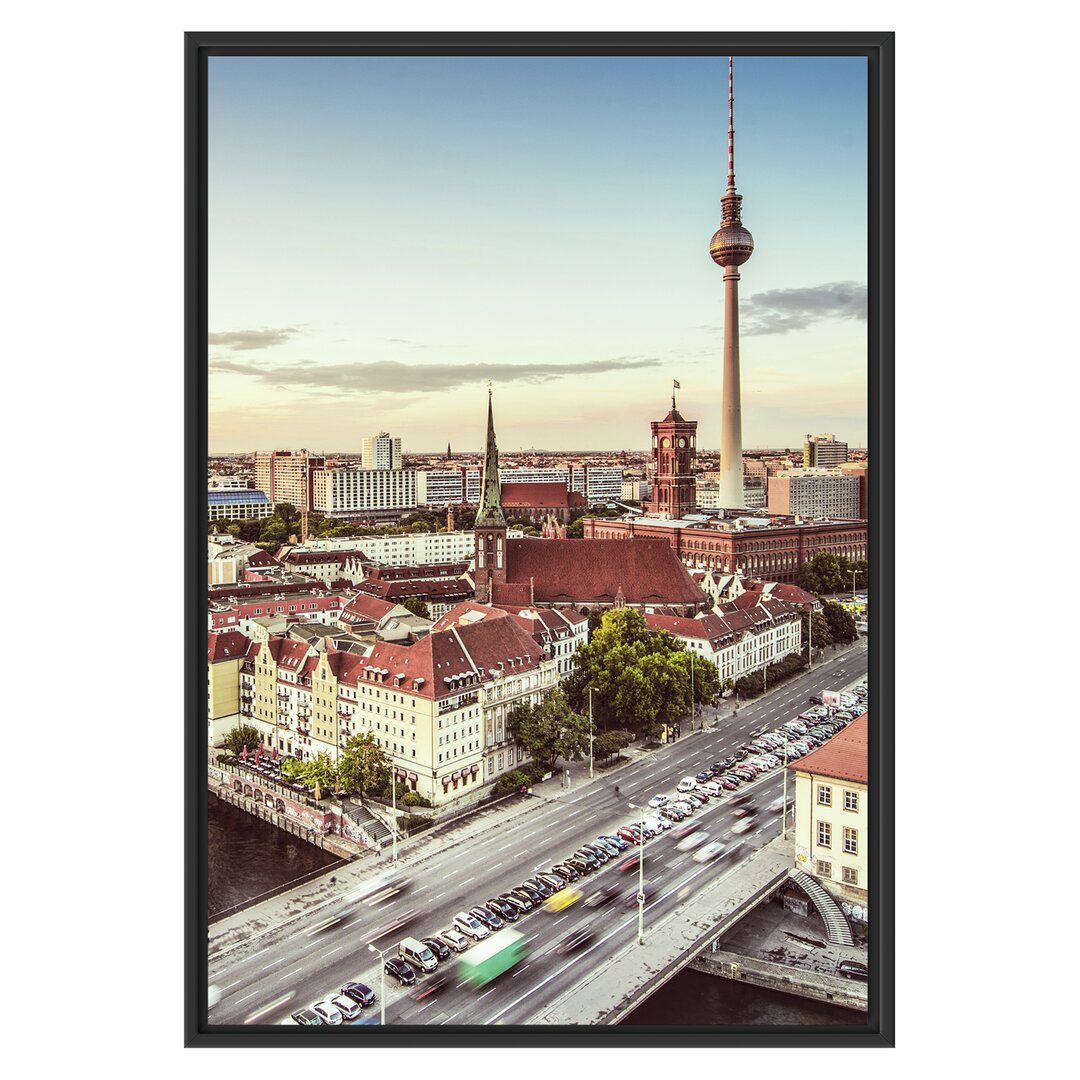 Gerahmtes Wandbild Skyline von Berlin