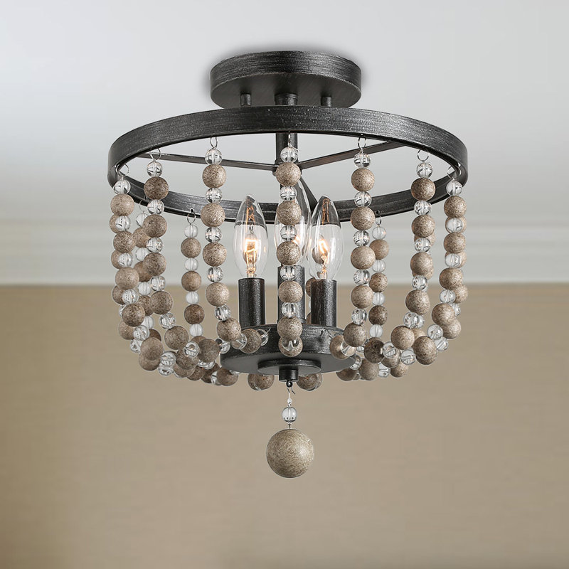 Plafonnier semi-encastré 3 lumières Eadric, H 13,5 po x l 12 po x P 12 po