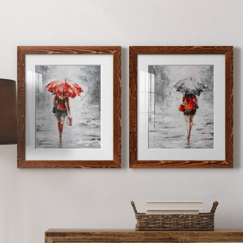 " City Shopping III " 2 - Pieces, 24" H x 20" W x 1" D, Maple Framed Paper, White