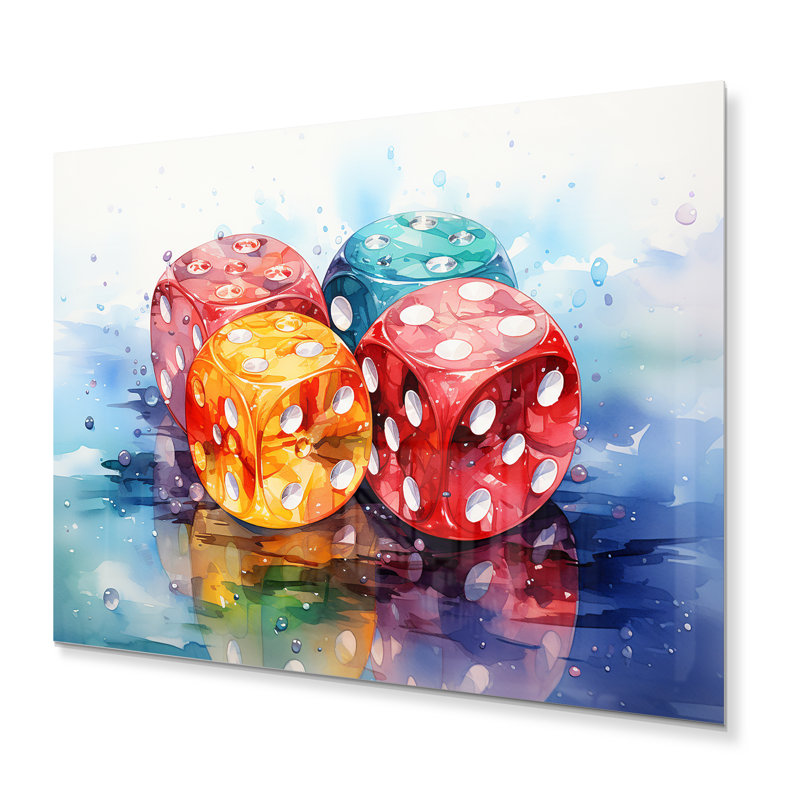 Casino Royale Dice I - casino et jeux, art mural en métal, salon, H 24 po x l 32 po