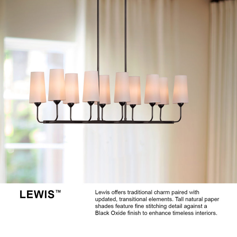 10-Light Chandelier, Heritage Brass
