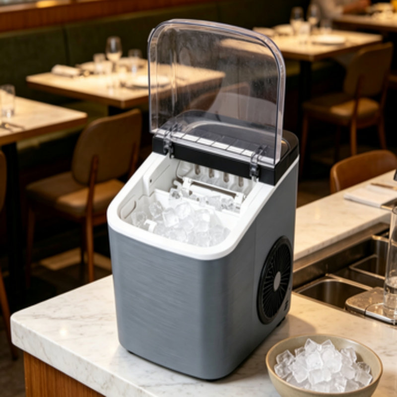 Countertop Portable Bullet Ice Maker, 26Lbs/24H Fast Ice in 6 Mins, Self-Cleaning Quiet Ice Machine with Ice Basket & Scoop for Home Kitchen Office Parties