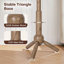 9-Hook Solid Wood Freestanding Coat Rack with 3 Adjustable Heights