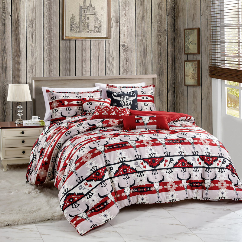 Ensemble d'édredon en microfibre 7 pièces , Édredon pour très grand lit + 2 très grandes ta