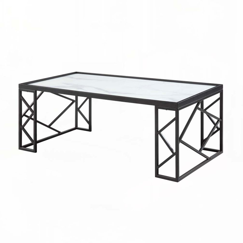 Ensemble de tables basses avec plateau en verre